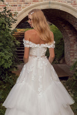 2 in One: Two-Piece Top and Skirt Wedding Dress with Stunning Removable Cover Dress