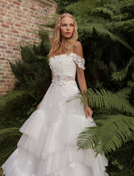 2 in One: Two-Piece Top and Skirt Wedding Dress with Stunning Removable Cover Dress