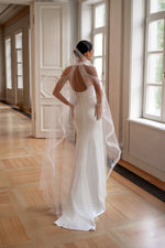 Mermaid Wedding Dress with High Halter Neckline and Open Back