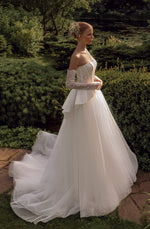 Fairy Strapless Corset Princess Style Wedding Dress with Removable Sleeves