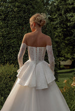 Fairy Strapless Corset Princess Style Wedding Dress with Removable Sleeves