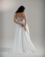 Long Sleeves A-Line Wedding Dress with Side Slit