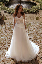 Sweetheart A-Line Wedding Dress with Bolero and Removable Sleeves