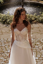 Sweetheart A-Line Wedding Dress with Bolero and Removable Sleeves