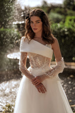 Sweetheart A-Line Wedding Dress with Bolero and Removable Sleeves