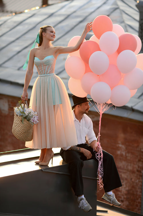 Sweetheart Midi Evening Tulle Dress