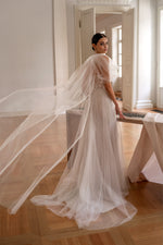 Sweetheart Mermaid Wedding Dress with High Slit and Removable Cape