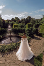 Princess Wedding Dress with 3D Flowers and Removable Wings