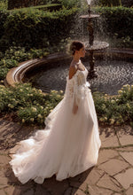 Princess Wedding Dress with 3D Flowers and Removable Wings