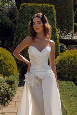 Silk Satin Sweetheart Gown with Glitter Underskirt