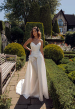 Silk Satin Sweetheart Gown with Glitter Underskirt