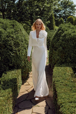 Minimalist Maxi Bridal Dress with Jacket