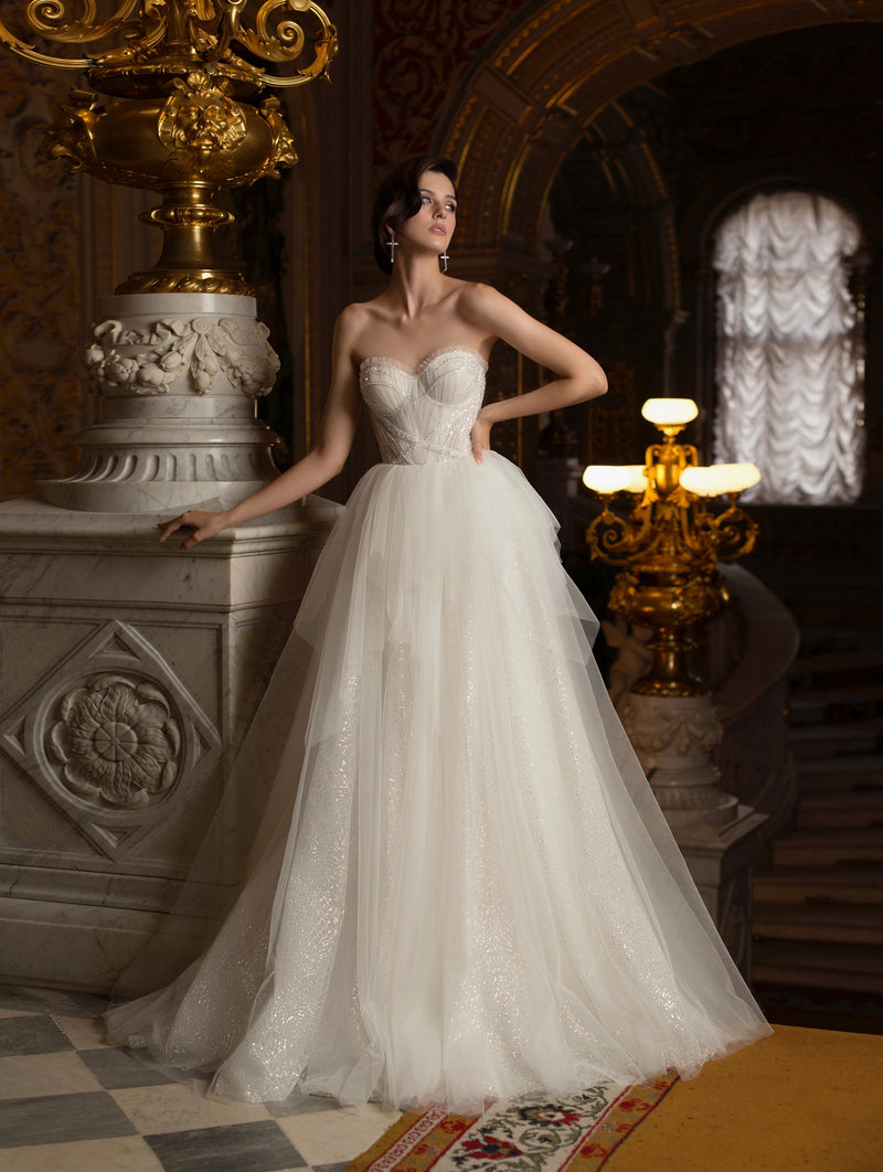 Gorgeous Strapless Corset A-Line Wedding Dress – HAREM's Brides