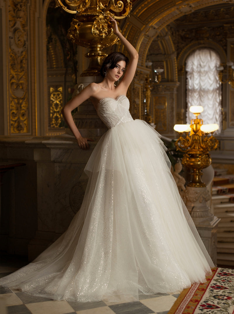 Gorgeous Strapless Corset A-Line Wedding Dress – HAREM's Brides