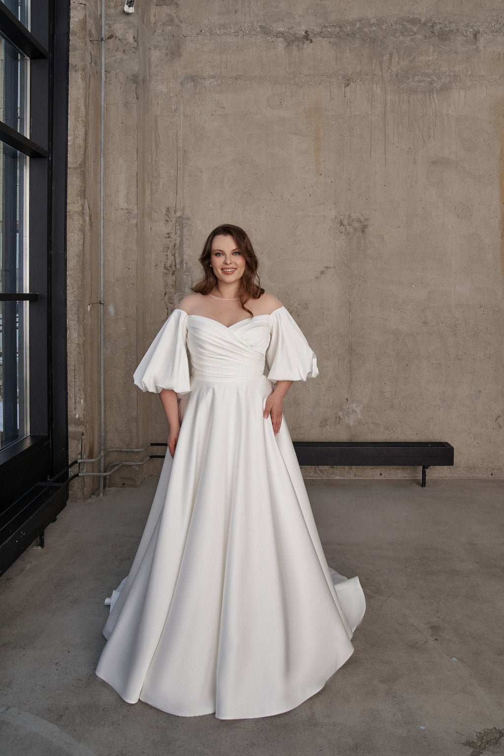 Midi Evening Dress with Illusion Neckline – HAREM's Brides