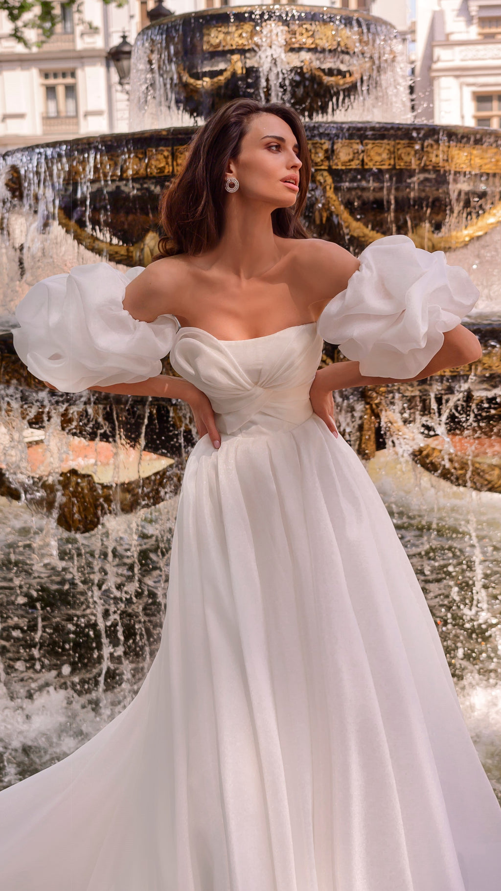 Non puffy cheap wedding dresses