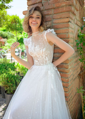 High-Neck Ballgown Wedding Dress