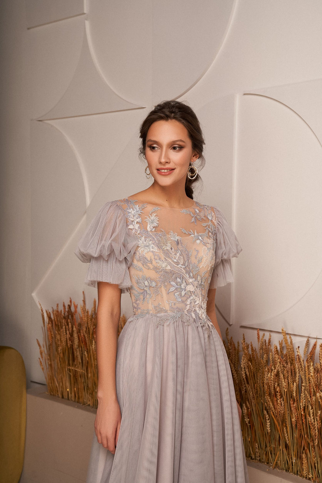 Midi Tulle Cocktail Dress with Removable Sleeves – HAREM's Brides